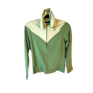 Nike Women’s Hoodie M Green Color Block Pullover Warm Up Jacket Athletic